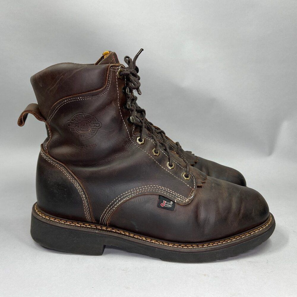 Justin Men's J-Max 8" Blueprint Lace-Up EH Soft Toe Leather Work Boots